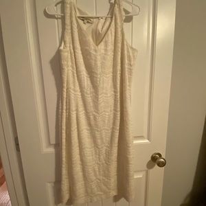 Cream Lace Evan Picone Sleeveless Dress Size 16